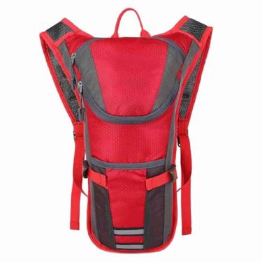 Imagem de Mochila de hidratação Backpack Water Backpack Backpack de Nylon Caminhada de Nylon com compartimento de bexiga de água embutida Design de malha respirável para atividades ao ar (Vermelho)
