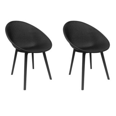 Imagem de Kit Com 2 Cadeiras Para Jardim E área Externa Drops Preto