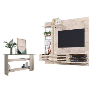 Imagem de Estante Home Theater Suspenso com Aparador Frizz Supreme Calacata Off White – Madetec