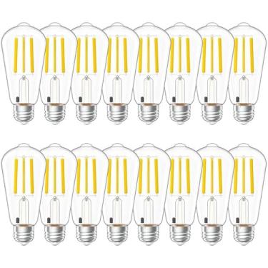 Imagem de Sunco Lighting Pacote Com 16 Lâmpadas Led Edison Vintage Residenciais Para Ambientes Internos Sunco, Do Anoitecer Ao Amanhecer, Equivalente A 75 W, 850 Lúmens, Filamento St58 Não Regulável, 3000 K,