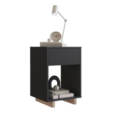 Imagem de Mesa de Cabeceira 1 Gaveta Nomad B88 Emovell, Grafite/Montana