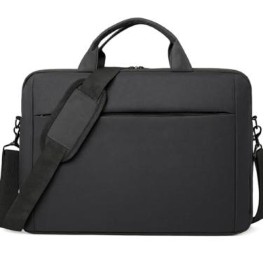 Imagem de Pasta Executiva para Notebook 14 Polegadas, Alça de Mão e Tiracolo, 2 Divisões, Impermeável, Bolso Frontal, Organizador para Trabalho e Faculdade (Preto)