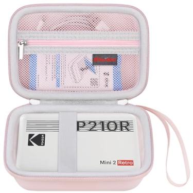 Imagem de Elonbo Estojo De Transporte Para Impressora Fotográfica Portátil Kodak Mini 2 Retro 4Pass, Bolsa Viagem Câmera Impressão Instantânea Digital, Bolso Malha Papel Impressão, Cabo, Rosa