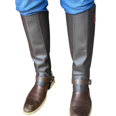 Imagem de Kit Perneira Sintética Mangalarga Com Espora Batida e Correias (marrom, M)