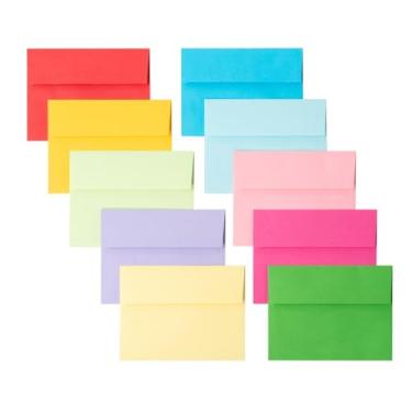 Imagem de Keketer Envelopes A4 coloridos imprimíveis 10 x 15 cm, embalagem com 70 selos, para cartões de 10 x 15 cm, casamentos, convites, chá de bebê, 10 x 15 cm