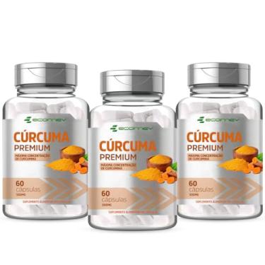 Imagem de 3x Curcuma Longa 500Mg 180 Cápsulas - Ecomev