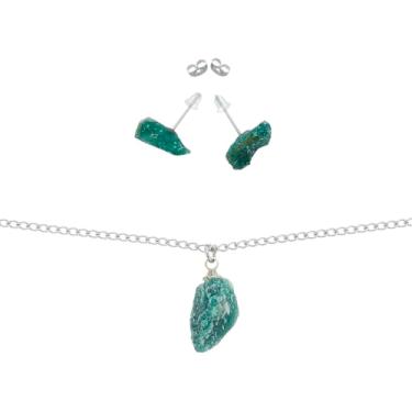 Imagem de Tornozeleira + brincos pedra natural Jadeita