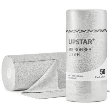 Imagem de Pano de limpeza de microfibra UPSTAR 30x30cm 50 pacotes/rolo cinza