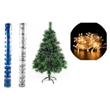 Imagem de Arvore De Natal Pinheiro Nevada 1,2 Metros 90 Galhos Enfeite - lojas v