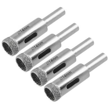 Imagem de Serra Copo Diamantada 14Mm Porcelanato Vidro Mármore 04 Un - Fertak