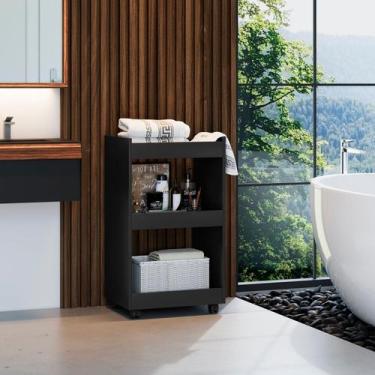 Imagem de Organizador Carrinho Multiuso 2 Prateleiras com Rodízios Jade - RV Móv