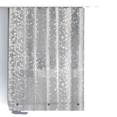 Imagem de Cortina de Box para Banheiro c/ilhós Anti Mofo Resistente PVC 2,00 x 1,80 (KIT2 Transparente cortina)