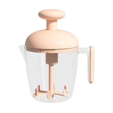 Imagem de FytStycale Copo para misturar ovos, batedor, ferramenta doméstica para assar, misturador de pressão manual fácil para agitar ovos, manteiga, leite em pó, Rosa