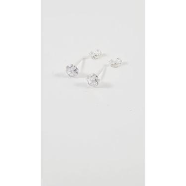 Imagem de Brincos zircônia redonda 6 mm - WMLOPES ACESSÓRIOS E SEMIJOIAS