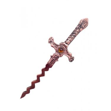 Imagem de Adaga em Metal Iansã Cobre Velho 16,5 cm Pedra Amarela