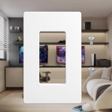 Imagem de 1 peça de placa de parede, decorador sem parafusos de 1 gang, tampa de placa de parede, tomada elétrica para interruptor de luz, interruptor inteligente, receptáculo, reguladores, tomada USB, GFCI