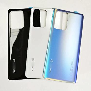 Imagem de SHOWGOOD Capa traseira traseira de vidro para Xiaomi 11T Pro 5G, Mi11T Pro Capa de bateria dura de substituição traseira Mi 11T (azul)