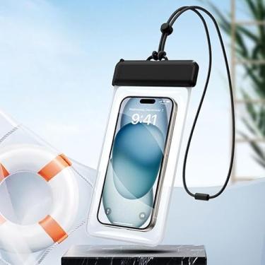 Imagem de Bolsa de telefone à prova d'água, capa para celular Lightweigt com cordão, capa protetora flutuante para iPhone 16 15 14 13 12 11 Pro Max Plus XR, compatível com dispositivos de até 7,2 polegadas