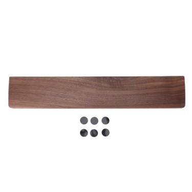 Imagem de EBTOOLS Descanso de Pulso para Teclado de Madeira de Nogueira, 17,32 pol., Espuma de Memória, 6 Almofadas Antiderrapantes, Não Facilmente Deformado, Apoio Ergonômico para As Mãos