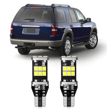 Imagem de MEALAM Lâmpadas LED T15 921 912 906 Xenon White BackUp Light 2835 Chipsets compatíveis com luzes de ré Ford Explorer 2006 2007 2008 2009 2010, pacote com 2