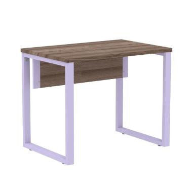 Imagem de Mesa Escritório P25 Tub Pandin 90 Cm Largura Tampo Mdp Walnut Pé Aço Tubular Lilás