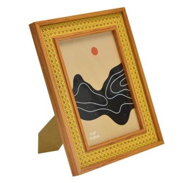 Imagem de Porta Retrato 15X20Cm Vintage Estilo Palha Indiana - Livon