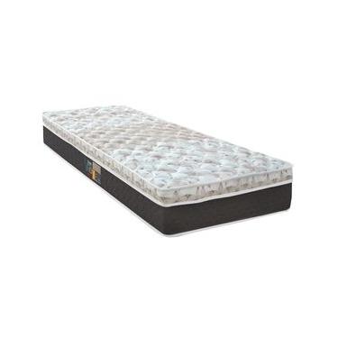 Imagem de Colchão Solteiro Castor Sleep Class Híbrido com Euro Pillow e Molas Ensacadas 25x88x188 cm - Branco, Cinza e Marrom
