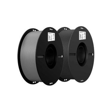 Imagem de Kit 2Kg Filamentos PLA Creality p/Impressora 3D Cinza + Preto