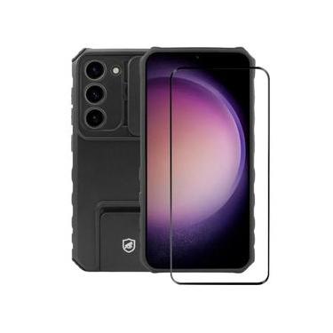Imagem de Kit Capa Victus e Pelicula Dual Glass Preta para Samsung Galaxy S23 - Gshield