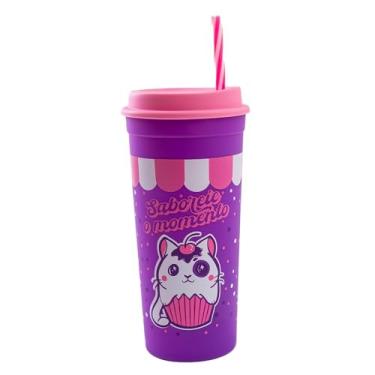 Imagem de Copo Infantil com Canudo 650ml - Momento Doce