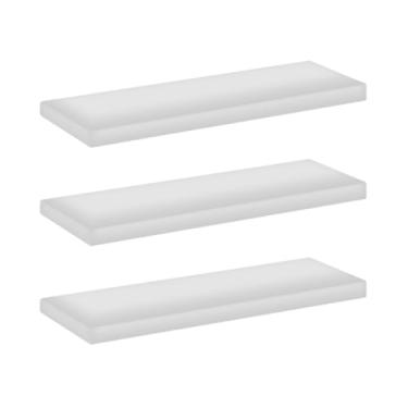 Imagem de Kit Com 3 Prateleirs Perfeitas Para Banheiros Areas Externas E Lavanderias MDF MARITIMO 10x30 Suporte Invisivel Resistentes A Umidade E Riscos (BRANCO)