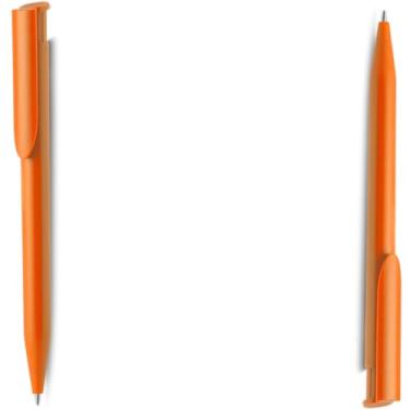 Imagem de Caneta Esferográfica Retrátil, Corpo em Bambu com Detalhes Cinza Fosco, Escrita Azul, 0.7mm, Ambidestra (Kit 2 Laranja)