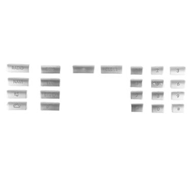 Imagem de Conjunto de 22 peças para console central de carro, rádio, painel de CD, números, botões para Mercedes para Benz W204, W212, C218, GLK, X204 Prata