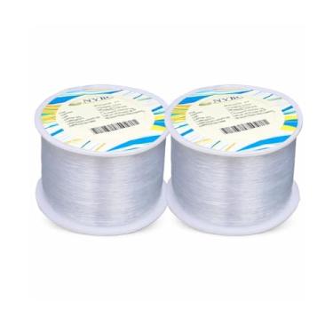 Imagem de Kit 2 Rolos Fio de Nylon NYBC 0,35mm Transparente 800m Cada Linha Resistente para Artesanato Bijuterias Costura Pesca Encadernação DIY R101