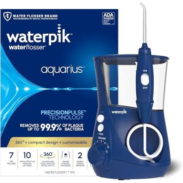 Imagem de Waterpik Aquarius Water Flosser Professional para dentes, gengivas, órteses, cuidados dentários, energia elétrica com 10 configurações, 7 dicas para vários usuários e necessidades, aceitado pela ADA