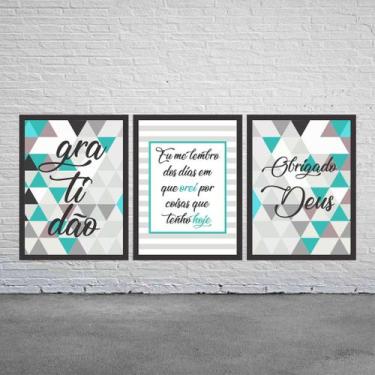 Imagem de kit Quadros Decorativo Gratidão - Arte Aqui, 60x40cm