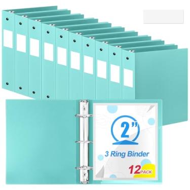 Imagem de Henoyso 3 fichários de anéis redondos de 2,5 cm, fichários flexíveis de plástico a granel, serve para cartas, tamanho 21 x 28 cm, comporta até 225 folhas com 1 bolso para escritório escolar (verde