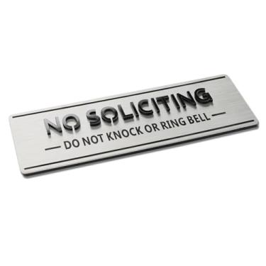 Imagem de Miseyo Placa de aço inoxidável sem solicitação para casa/escritório, 21 x 6 cm, autoadesiva, sem soilicação, não bata ou toque