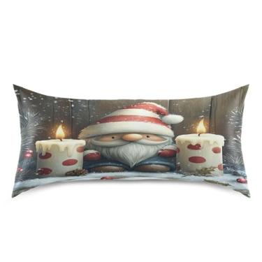 Imagem de Blueangle Linda fronha de cetim gnomo para cabelo e pele, fronha de seda, tamanho king (50,8 x 101,6 cm) - fronhas de cetim com fecho de envelope (385)