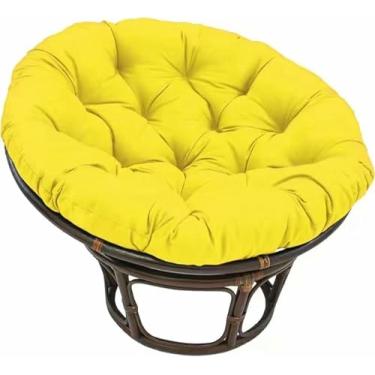 Imagem de Almofada para cadeira suspensa em formato de ovo, ideal para ambientes internos e externos. Macia, impermeável e confortável, perfeita para cadeiras de balanço tipo rede. 90x90cm