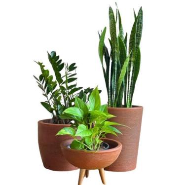 Imagem de 3 Vaso Planta Para Sala Pequena Apartamento Decoração Kit - Alpe & Ari