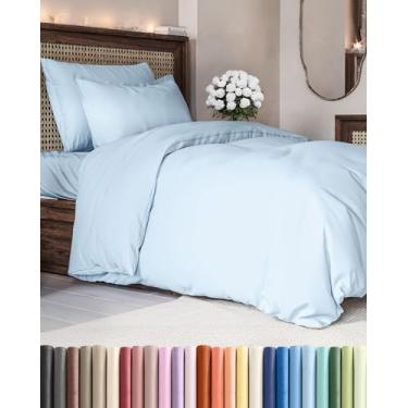 Imagem de Conjunto de capa de edredom solteiro/solteiro GG - capa de edredom extramacia 152 x 239 cm com 1 fronha - Hotel luxuoso, fácil de cuidar e não desbota com fechos de zíper e laços - Conjunto de cama