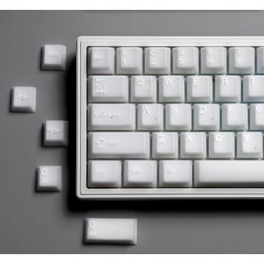 Imagem de dagaladoo White Jade keycap 121 teclas Double Shot pbt teclas translúcidas perfil cereja cerâmica cremoso conjunto de teclas personalizadas para teclado mecânico 60%/65%/75%/TKL/96%/100% US Layout