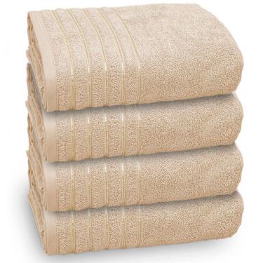 Imagem de Kit 4 Toalha De Banho Golden, 100% Algodão Premium, 78x150cm, Banhão, Gramatura 500 Cereal