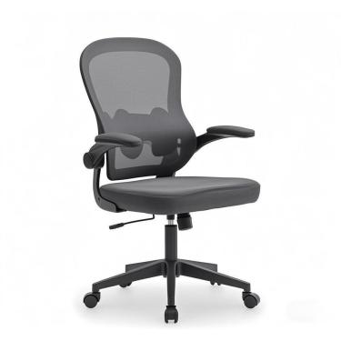 Imagem de Cadeira De Escritório Executiva Base Preta Com Rodinha Fortt Linea Cinza - Csf20-cz