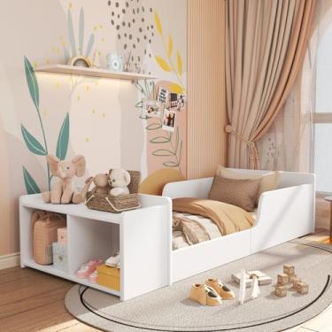 Imagem de Cama Infantil Branca para Quarto Infantil Montessori com Nichos Organi