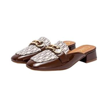 Imagem de Mules Femininos Sem Salto Com Bico Redondo E Fivela CHCH, Estilo Slip-