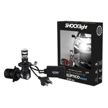Imagem de Kit Eliptico Nano H4 5000 Lumens 12V 6500K Shocklight - SLL-H4EPN