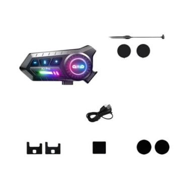 Imagem de Intercomunicador Para Capacete De Moto BT6.0 À Prova d'Água 500m Com R