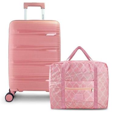 Imagem de Kit Viagem 2 Pçs - Mala De Bordo E Bolsa Dobrável Essência - Jacki Des